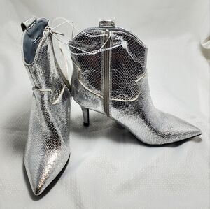 Guess Silver Ankle Boots